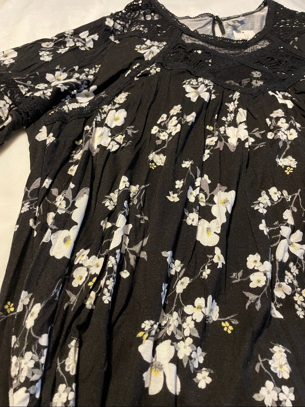 Black Floral Lace Cato Women’s Boho Top Plus size 22/24W - Picture 9 of 12